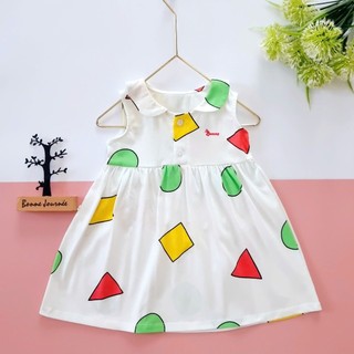 Váy cổ sen chính hãng Bunny chất thun cotton mát cho bé từ 1-5 tuổi