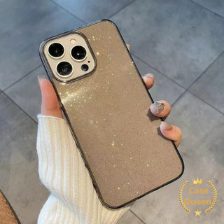 Vỏ bột lấp lánh sang trọng thời trang đơn giản Tương thích cho IPhone 16 11 15 14 13 12 Pro Max 7Plus XR 15 16 7 6s 8 6 14 Plus X XS Max SE 2020 Vỏ mềm chống sốc trong suốt