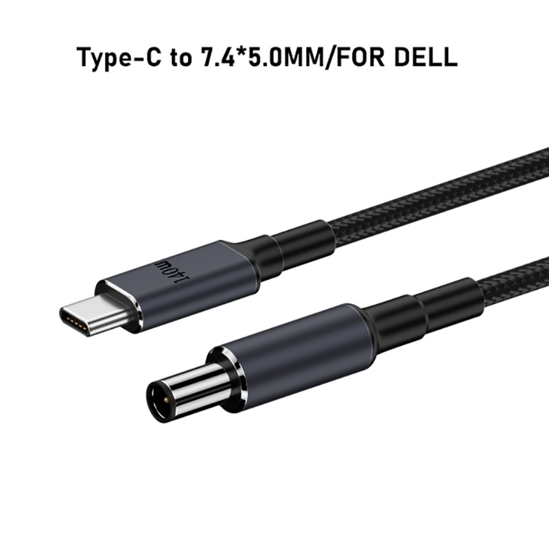 Cắm trại 140W PD USB Type C Đầu vào nam sang 5 5x2 1mm Cáp sạc điện nam cho máy tính xách tay