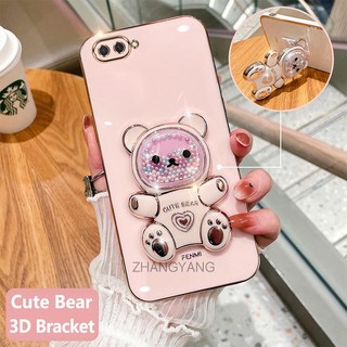 ốp lưng oppo a3s a12e a1k Ốp Điện Thoại tpu Dẻo Mạ Màu 3D In Hình Gấu Nhỏ Đáng Yêu Có Giá Đỡ Cho oppo a3s a12e a1k