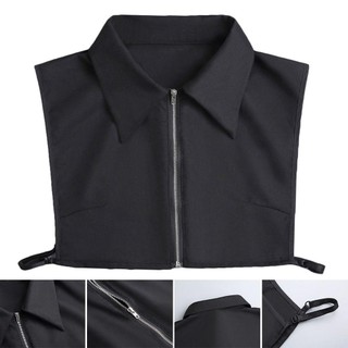 Áo sơ mi nữ cotton cổ giả có thể tháo rời, phong cách cổ điển