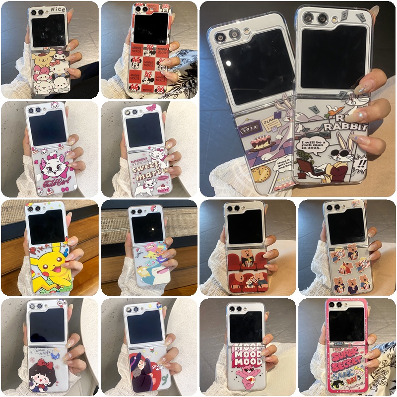 Dễ Thương Ốp Điện Thoại pc Cứng Nhám Trong Suốt Chống Sốc Hoạt Hình Cho samsung galaxy z flip 5 z flip 4 z flip 3 flip5