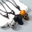 GODD Gothic Skull Mặt dây chuyền Vòng cổ Dây sáp có thể điều chỉnh Đầu xương Nedcklaces