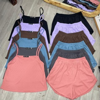Set bộ NHỎ CLOTHING bigsize áo dây kèm quần đùi nữ lưng thun cuốn biên mặc ngủ, áo thun quần đùi nữ mặc xinh xắn SET31