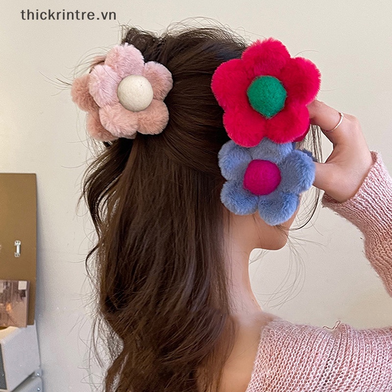 THI Sang Trọng Hoa Vuốt Tóc Kẹp Lớn Đơn Giản Barrettes Cua Kẹp Tóc Hairgrips Thu Đông Phụ Kiện Tóc VN