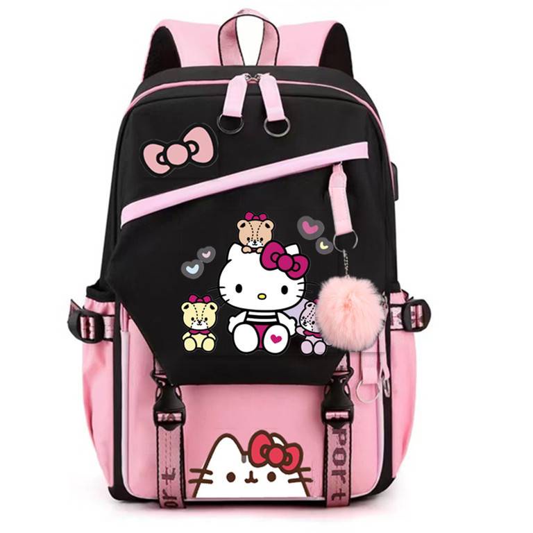 SY6 Sanrio HelloKitty Ba Lô Dành Cho Học Sinh Dung Tích Lớn Thoáng Khí Hoạt Hình Đơn Giản Đa Năng Nữ schoolbag Túi