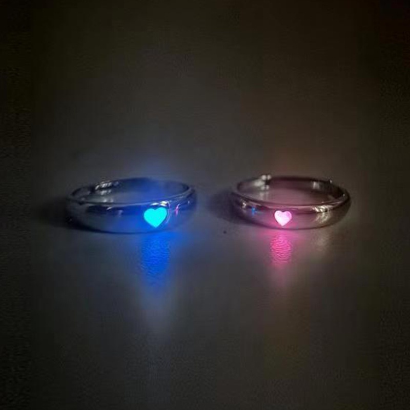 Nhẫn Cặp Khắc Chữ love Phát Quang Đơn Giản Có Thể Điều Chỉnh Kích Cỡ