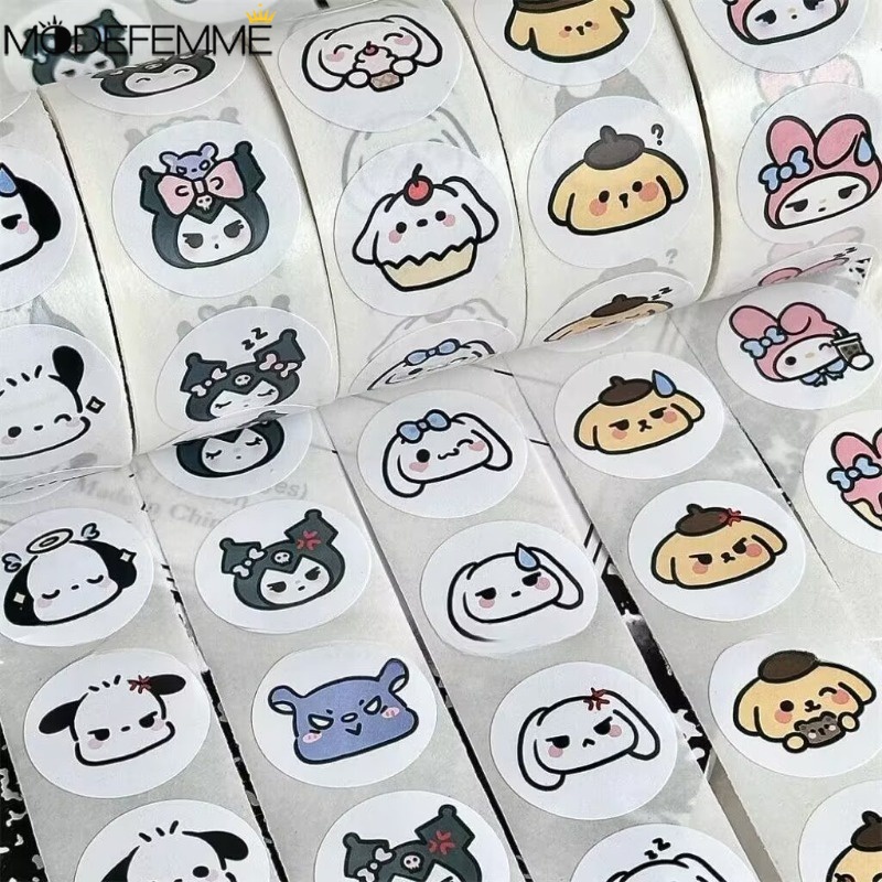 SANRIO Bộ 200 Nhãn Dán Tự Dính Họa Tiết Hoạt Hình Dễ Thương Trang Trí Sách / Túi Quà / Phong Bì Đám Cưới