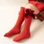 XGB Thoáng Khí Giáng Sinh Nơ Tất Cotton Đầu Gối Bé Gái Mềm Tất