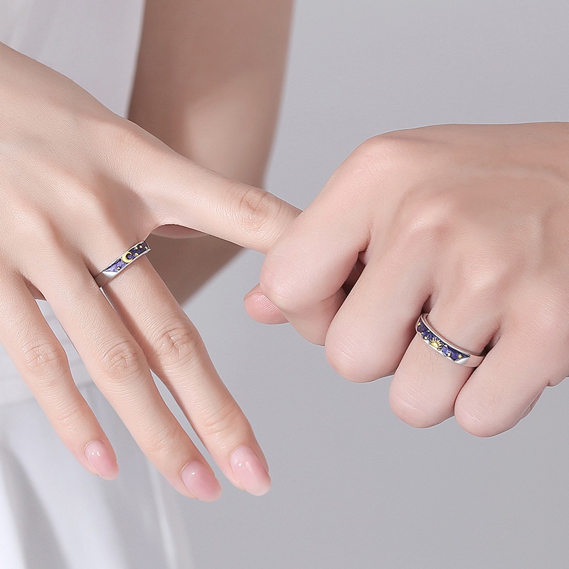 MIAOYA Nhẫn Cặp Đôi Hoàng Tử Nhỏ Và Cáo Cặp Đôi Mở Nhẫn Hoạt Hình Thời Trang Nhẫn Phụ Kiện Tinh Tế Quà Tặng Ngày Lễ Tình Nhân