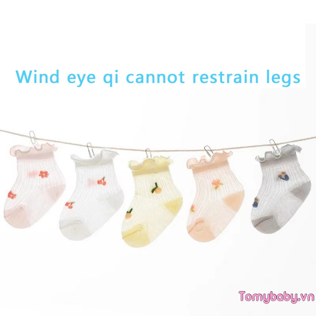 Vớ Cotton Mềm Mỏng Phối Lưới Thời Trang Mùa Hè Cho Bé Gái Sơ Sinh