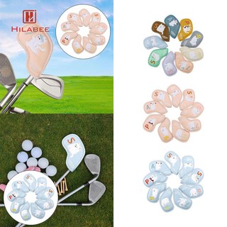 HILABEE Bộ 9 Vỏ Bọc Đầu Gậy Đánh Golf Chống Thấm Nước Kèm Thẻ Kỹ Thuật Số Bảo Vệ Thích Hợp Làm Quà Tặng Cho Người Mới Bắt Đầu