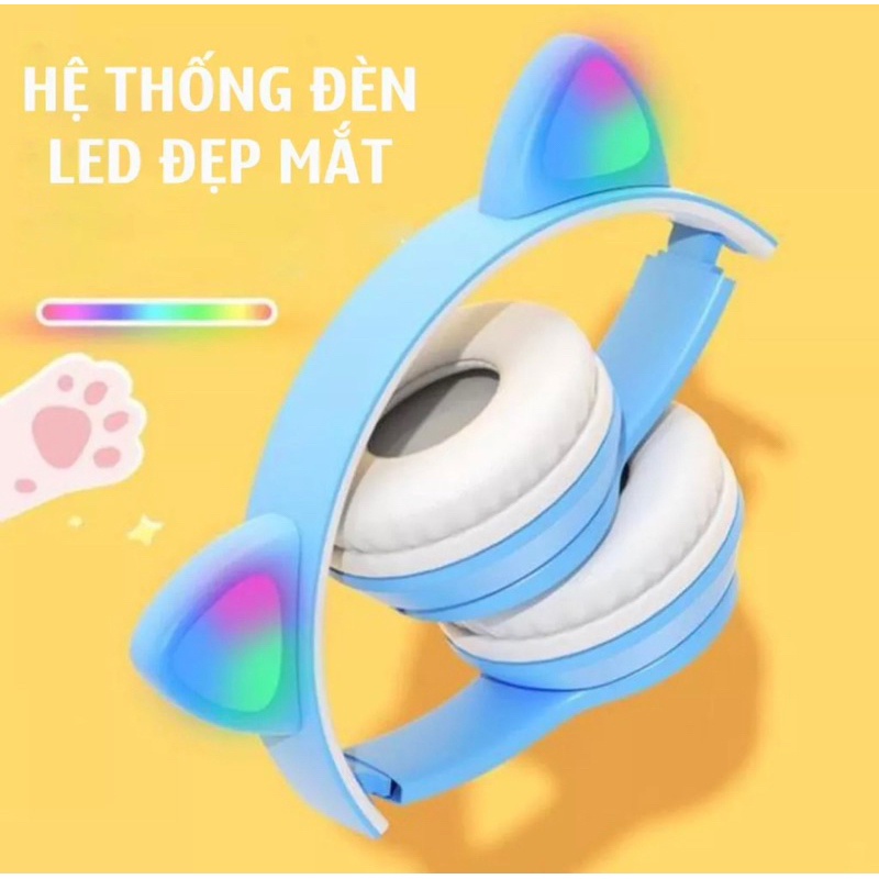 Tai Nghe Bluetooth P47M Chụp Tai Full Box Có Mic Đàm Thoại Đèn Led Nhấp Nháy Âm Thanh Chuẩn Lọc Âm