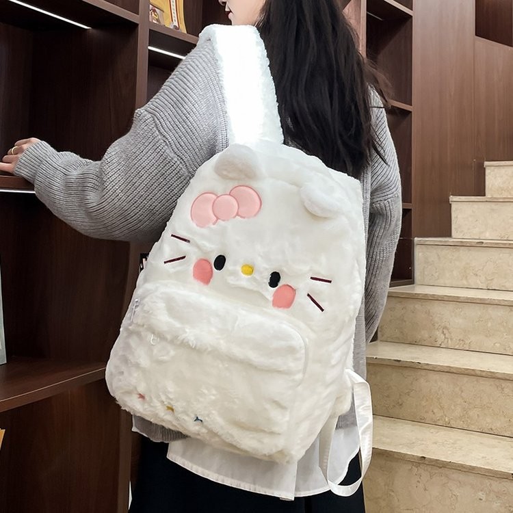 SY6 Hello Kitty Ba Lô Dành Cho Sinh Viên Đại Học Dung Tích Lớn Thời Trang Nữ Hoạt Hình Dễ Thương Túi Đi Học YS6