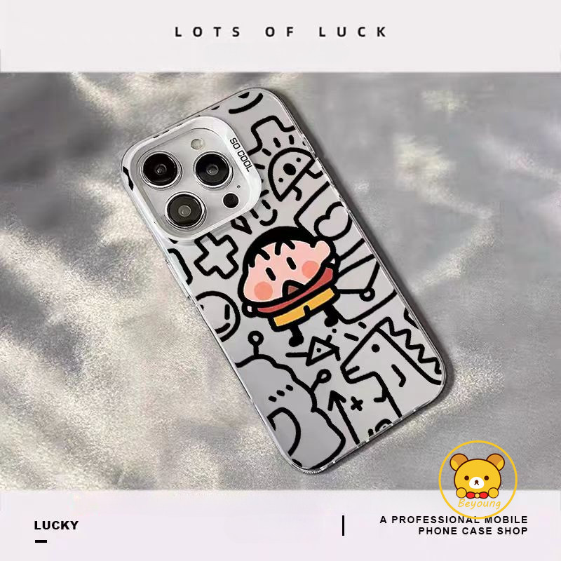 Ốp điện thoại mờ Crayon Shin-chan dễ thương cho iPhone 16 Pro Max 16 15 Plus 14 Plus 15 14 Pro Max 13 Mini 13 Pro Max Vỏ hoạt hình vui nhộn Vỏ cứng chống rơi