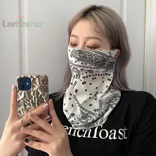 Lostcorner mặt nạ chống nắng tai bảo vệ cổ nửa mặt, lụa băng, chống tia UV, lái xe mùa hè