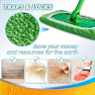 Dây thun dày Tấm lau nhà phẳng Lông cừu san hô / Microfiber Thay thế Cây lau nhà quét quay có thể giặt được Vải lau ướt để làm sạch sàn antirtvn