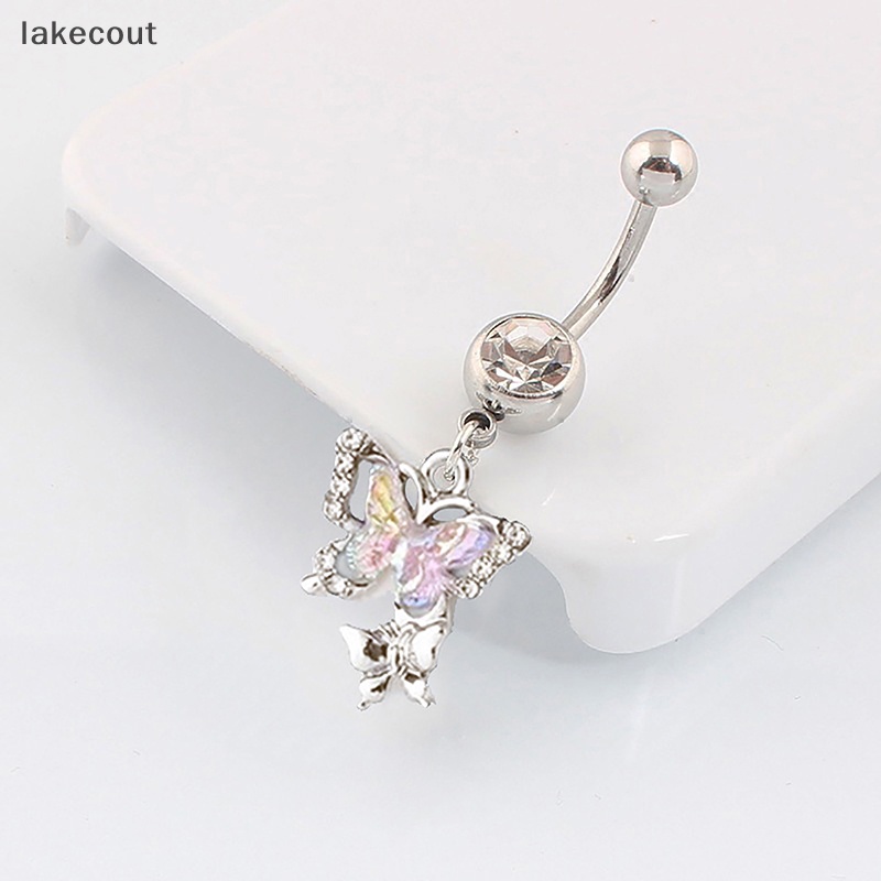 Lat Khuyên Rốn Bằng Thép Không Gỉ Hình Trái Tim Mặt Trăng Đính Đá zircon Lủng Lẳng Khuyên Rốn Cho Nữ hye