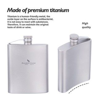 Bình Đựng Rượu Du Lịch 200ml Bằng Titan Kèm Phễu