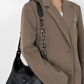 Dây xích nối dài cho Longchamp hobo, dây đeo vai/nách, phụ kiện túi xách nữ, màu đen súng