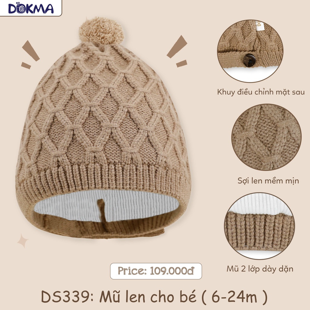 [Dokma] Mũ Len Lông Cừu Cho Bé Dokma Mã DS339, Mũ Len Cho Bé Dokma DS335