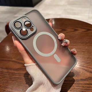 Sang Trọng Ốp Điện Thoại Cứng Từ Tính Bảo Vệ camera Chống Sốc Cho iphone15 14 13 12 11 pro max