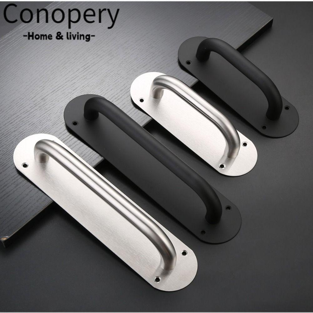 Conopery Tay Nắm Cửa Bằng Thép Không Gỉ Màu Đen / Bạc Siêu Bền Tiện Dụng Cho Khách Sạn
