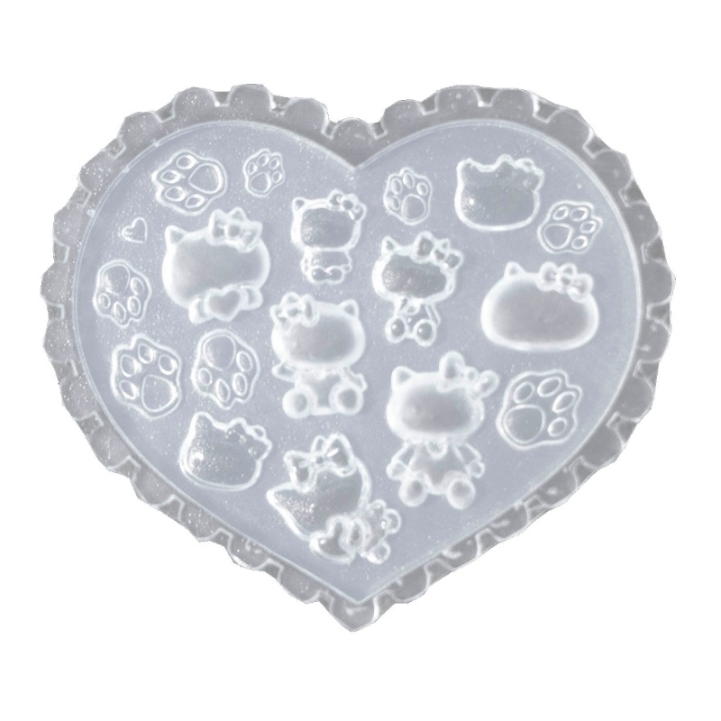 Wellb Silicone Móng Tay Khắc Khuôn Móng Tay Stencils Hình Mèo Dụng Cụ Làm Móng Tay Silicon Dập Móng Tay Nghệ Thuật Khuôn Silicon Thảm
