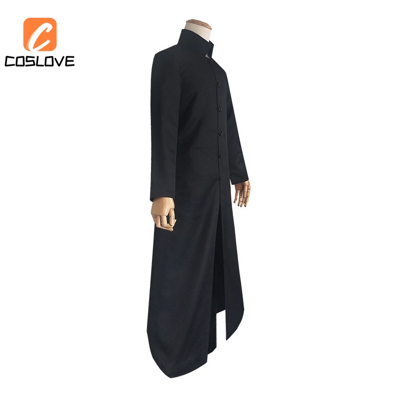 Bộ Áo Choàng Dài Màu Đen Hóa Trang the matrix neo Cho Nam