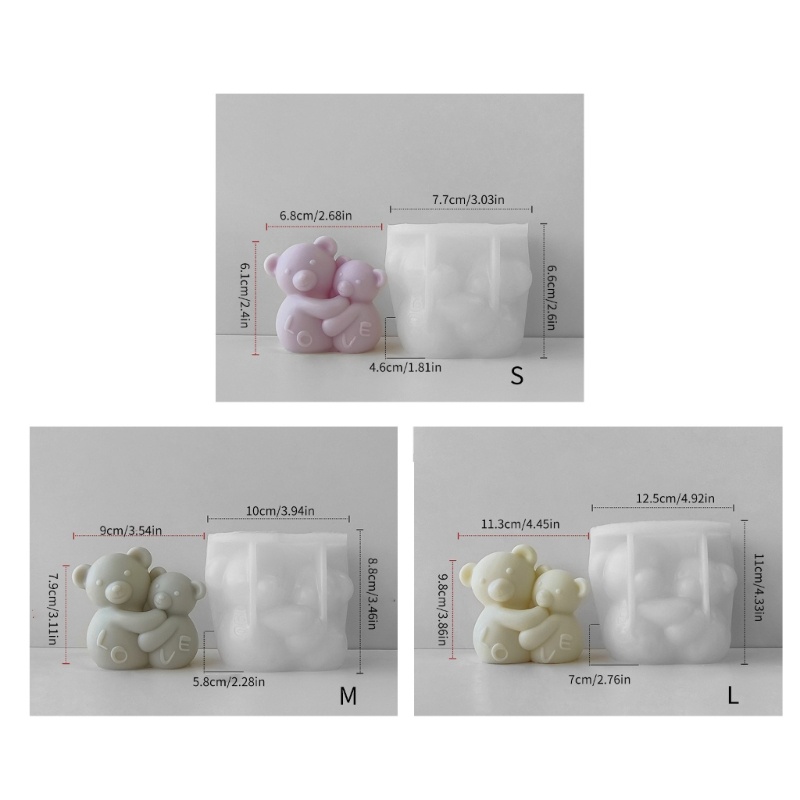 Khuôn silicone Làm Bánh Hình Gấu Ôm Nhau Chống Dính diy