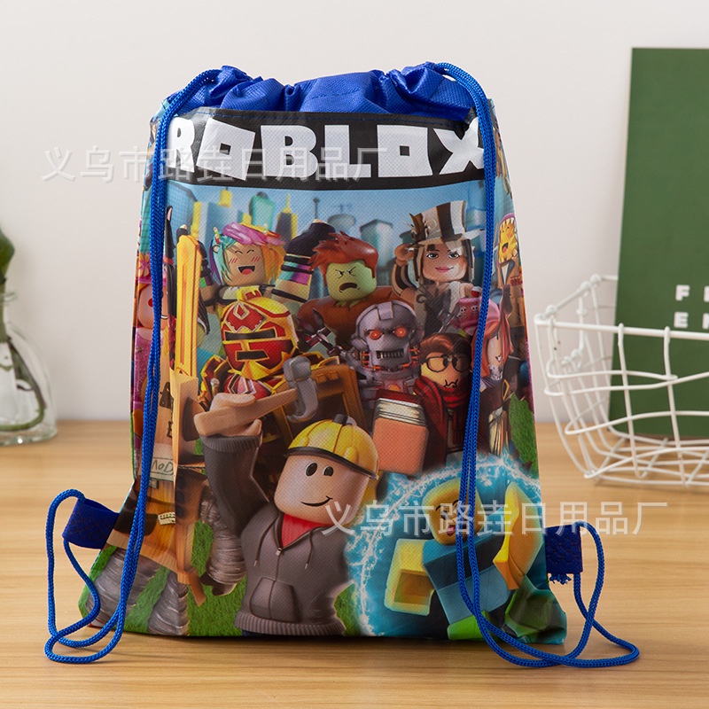 YT2 Roblox Túi Dây Rút Chống Thấm Nước Trẻ Em Tiệc Giáng Sinh Túi Quà Tặng Học Sinh Ba Lô Đi Học Du Lịch Túi Thể Thao TY2