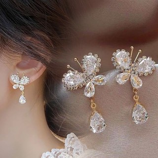 Bông Tai Hình Bướm Đính Đá Sang Trọng Thanh Lịch
