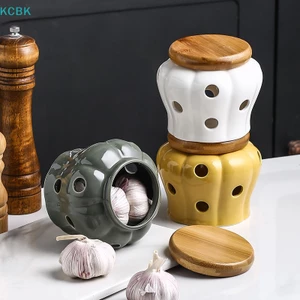 Hũ Đựng Tỏi / Gừng / Tỏi Bằng Sứ Trắng Có Nắp Đậy Tiện Dụng Cho Gia Đình