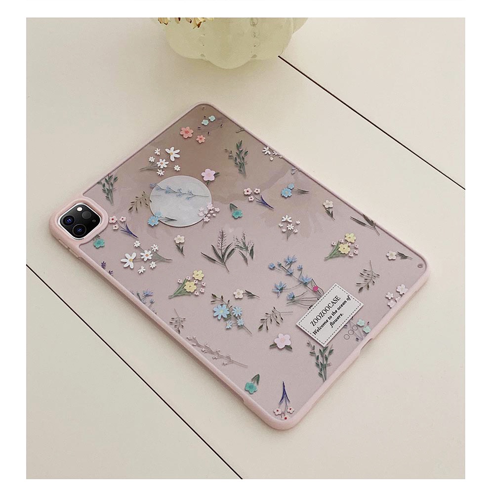 Vỏ cứng Acrylic Hồng Hoa Nhỏ Họa Tiết Bao Tương Thích Với IPad 7 8 9 10th 11th A16 Air11 Air6 Air3 Air4 Air5 10.9 "Pro10.5 10.2" Pro11