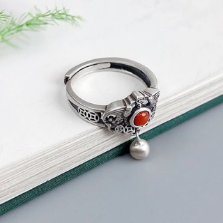 ❤ Nhẫn Họa Tiết Đồng Xu Bằng Đồng Thiết Kế Đục Lỗ Phong Cách Trung Hoa Cổ Điển Thời Trang Cho Nữ