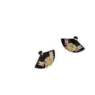 Khuyên Tai Hình Quạt Hoa Phong Cách Trung Quốc Cổ Điển Độc Đáo Cao Cấp Mới