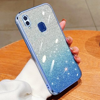Ốp lưng Vivo y85 v9 y89 1723 1726 1727 V9 Youth 1851 V1730EA Vỏ bột lấp lánh gradient đầy màu sắc mạ điện Vỏ mềm trong suốt chống rơi vỏ điện thoại