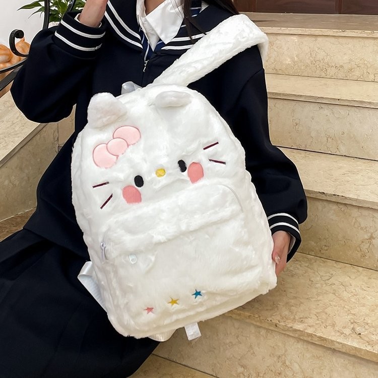 SY6 Hello Kitty Ba Lô Dành Cho Sinh Viên Đại Học Dung Tích Lớn Thời Trang Nữ Hoạt Hình Dễ Thương Túi Đi Học YS6