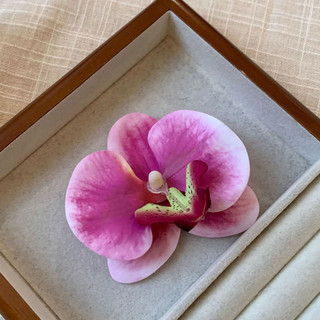 Phụ Nữ Phalaenopsis Kẹp Tóc Hoa Nhuộm Nhám Chân Tóc Nhẹ