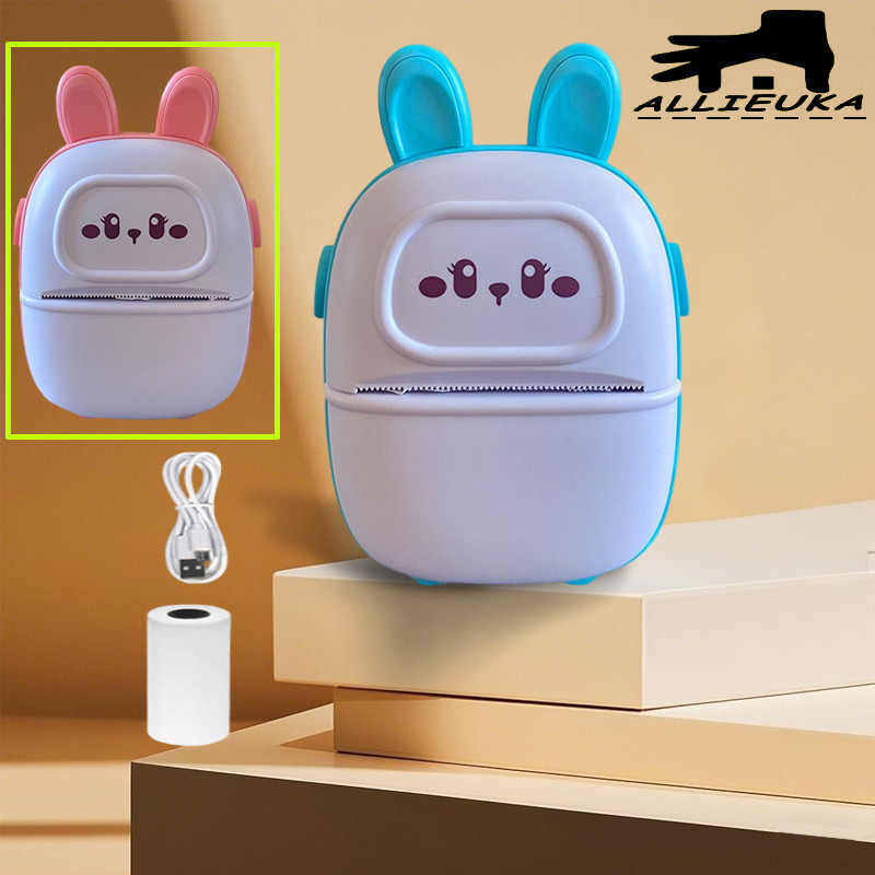 【Allieuka】Mini Pocket Portable Photo Printer In Máy In Nhiệt Máy In Đơn Máy In Nhãn Mini Máy In Thần Thánh