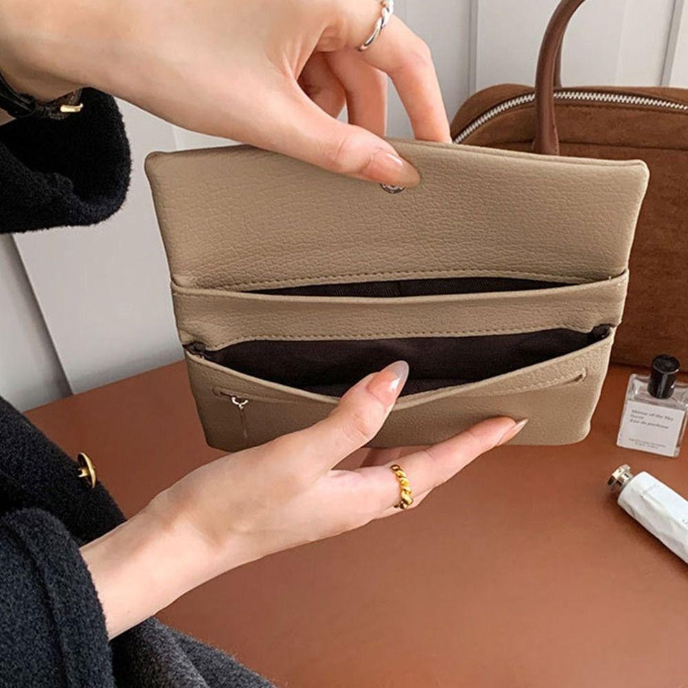 Thẻ tín dụng WOAY Holoder, Ví dài nhiều thẻ, Ví đựng tiền xu bằng da PU màu trơn thời trang