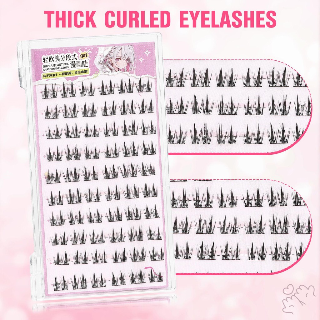 C Curl 8-13mm Cụm mi Cosplay tự nhiên Lông mi giả