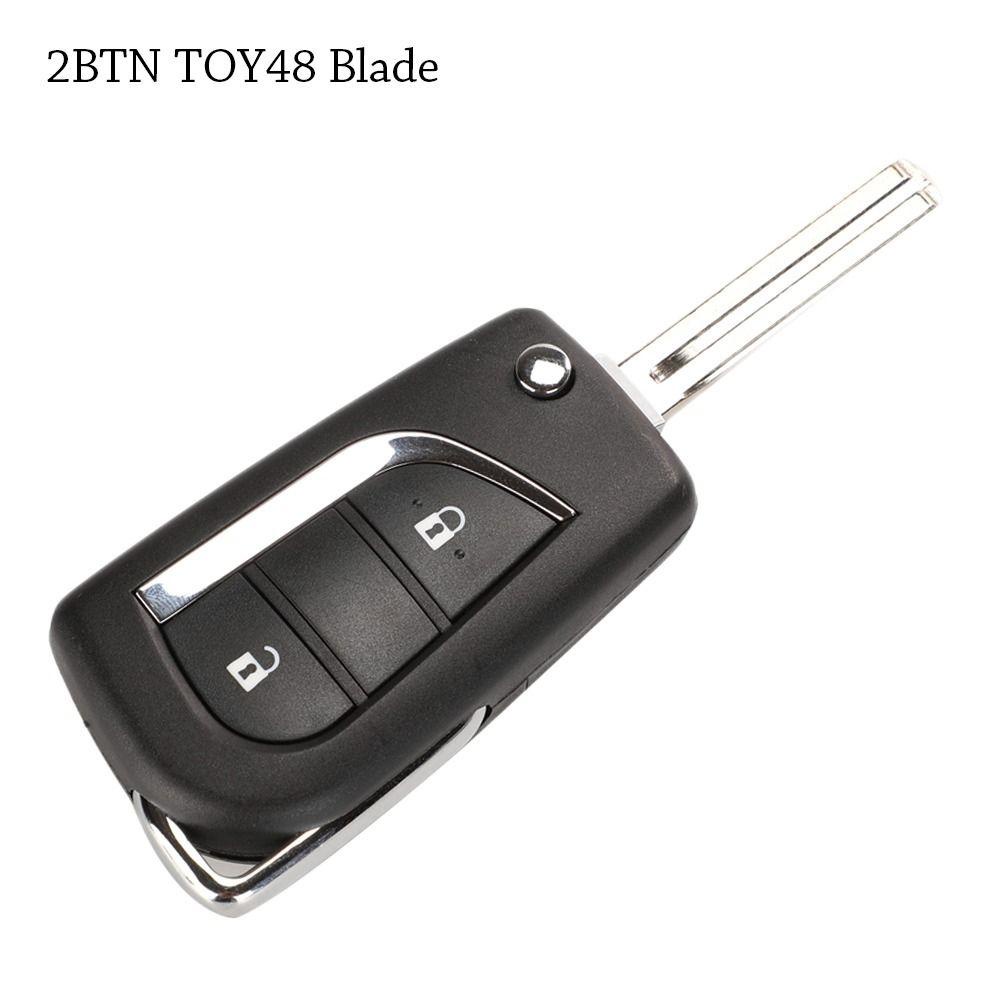 Vỏ chìa khóa điều khiển từ xa FANIELLAPOWELL, Chìa khóa điều khiển từ xa ô tô gấp thay thế, không cần Chip 2 / 3 / 4BTN Hộp chìa khóa ô tô cho Toyota Levin / Camry Reiz / Highlander / Corolla cho xe Toy48 Toy43