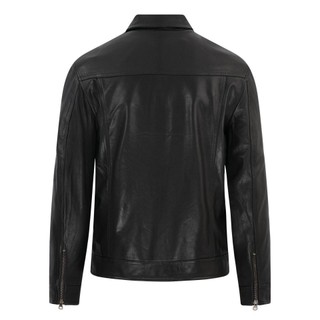 Áo khoác da nam, áo da thật cao cấp Collar cổ bẻ da Dê 2 Khóa Ngực, chính hãng Fttleather AD304D