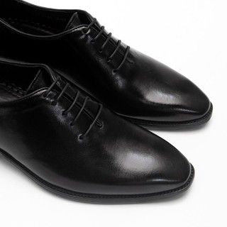 Giày lười nam, giày tây oxford da bò Fttleather cao cấp đế phíp gỗ công sở màu đen mã F631