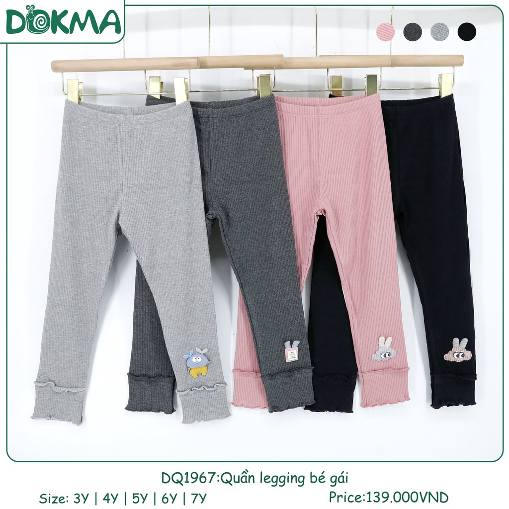 (11-23kg) Quần Legging Gân Tăm Dày Dặn Bé Gái Dokma DQ1967, DQ2315