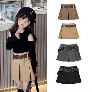 CV2- (TẶNG KÈM NỊT) Chân váy kaki xếp ly bé gái cực dễ thương - Size 8-40Kg