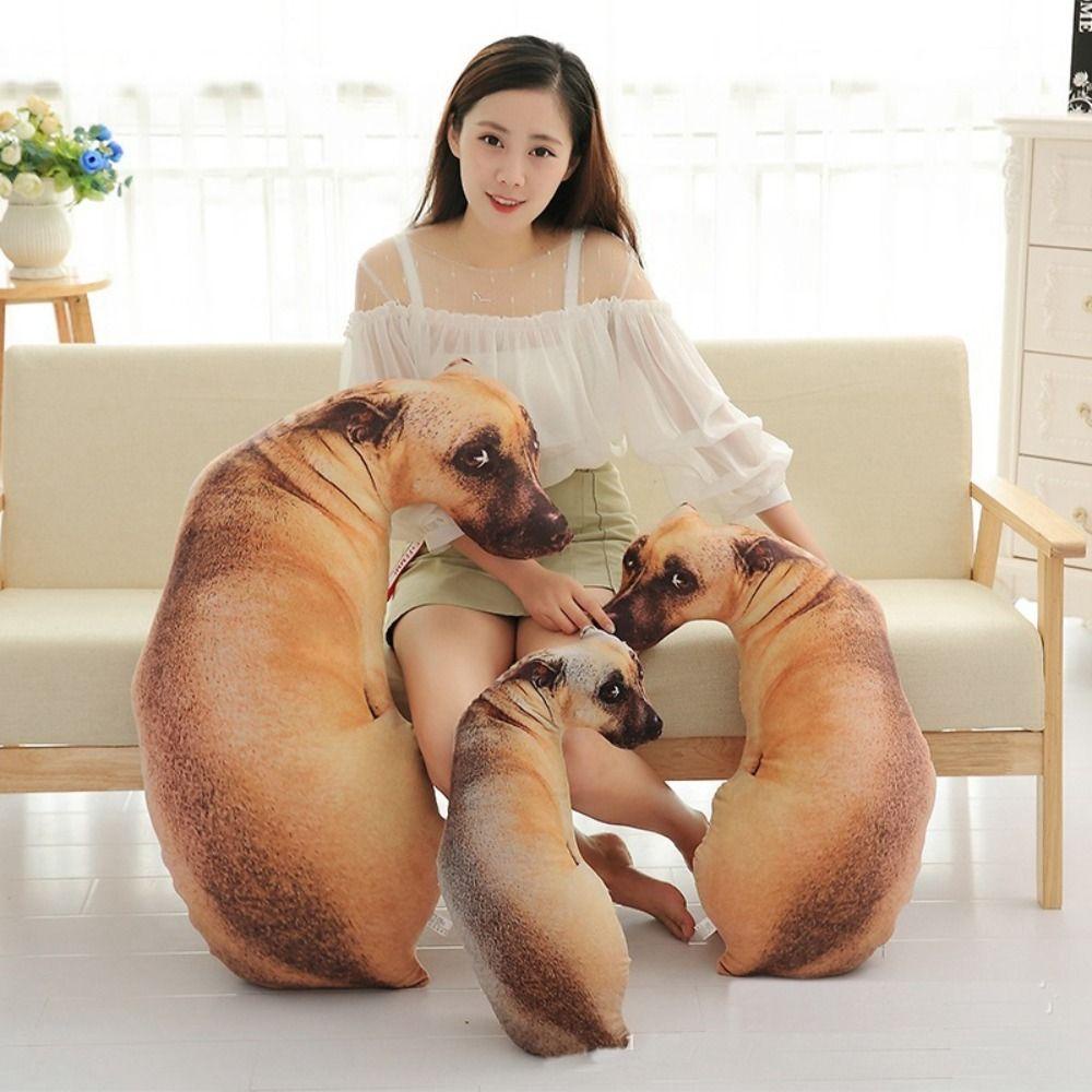 Gối cho chó DELMER, Gối ném động vật mềm mại 3D giống như thật, Đồ chơi sang trọng Đệm sáng tạo tại nhà