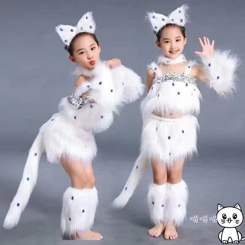 💕Chỗ💕 Quần Áo Trẻ Em Động Vật Múa Trang Phục Quần Áo Cho Bé Gái 3 Đến 14 Tuổi Tiếng Mèo Trang Phục Mới Lạ Halloween Giáng Sinh