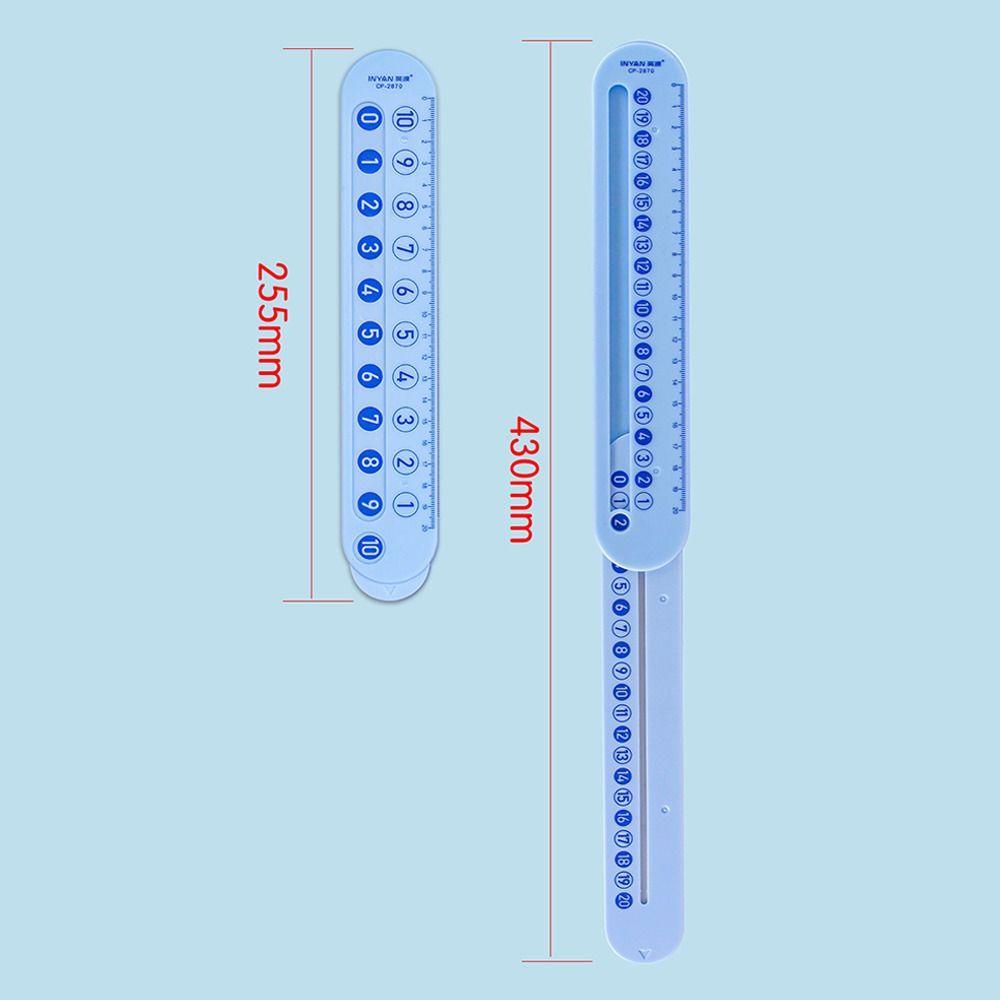 Thước trừ TOPTOOLCX, Thước phân giải toán học bằng nhựa màu hồng / xanh, Bền trong vòng 20 Trình diễn giảng dạy Thước cộng di động Đồ dùng học tập